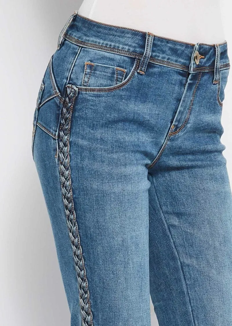 Jeans con motivo intrecciato