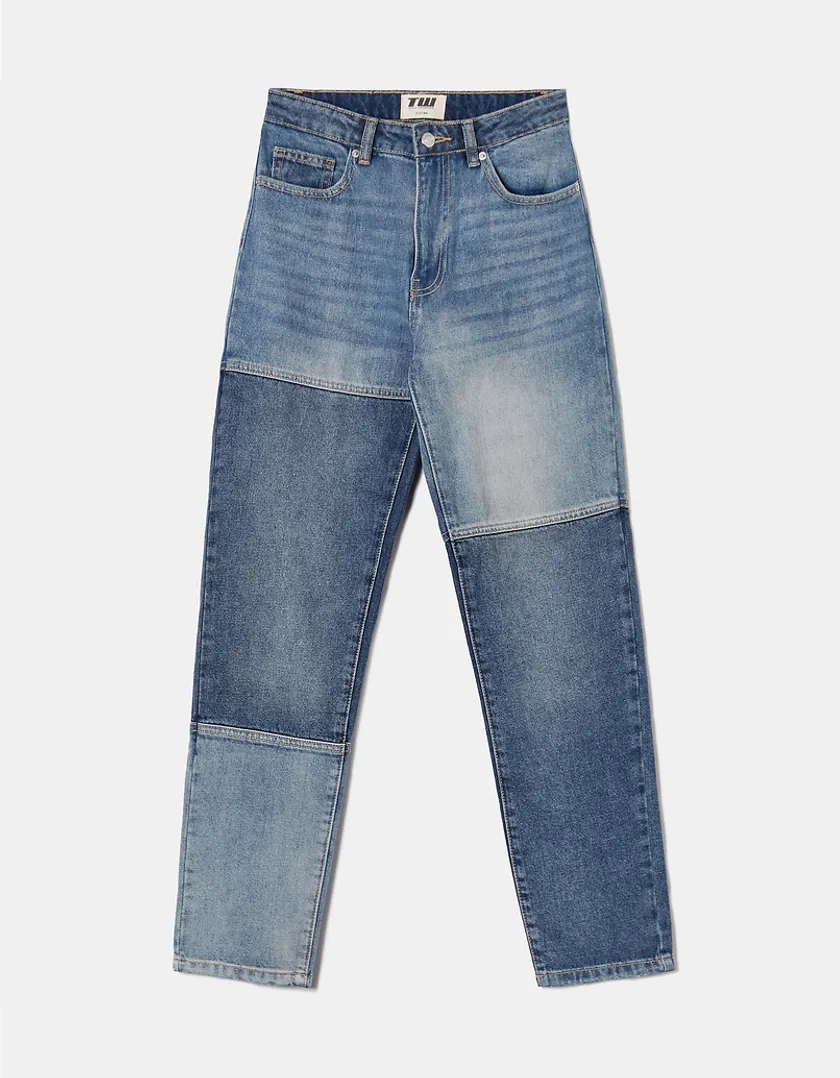 Jeans Mom a Vita Alta  