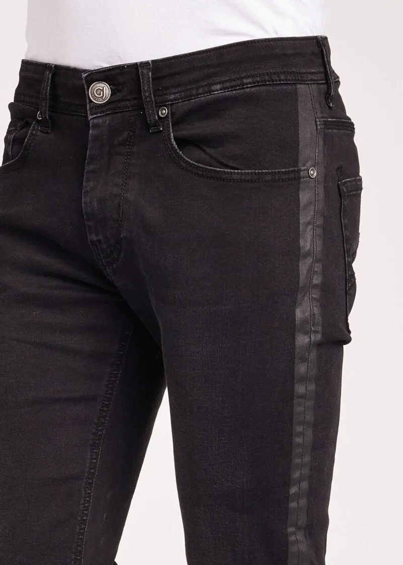 Jeans skinny con banda laterale
