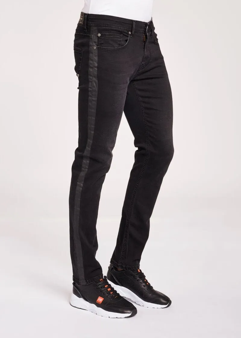 Jeans skinny con banda laterale