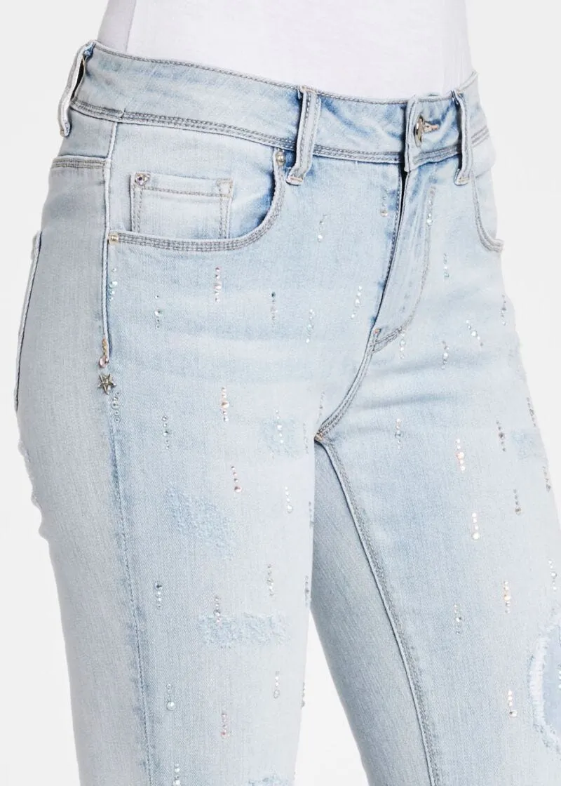Jeans skinny con strass