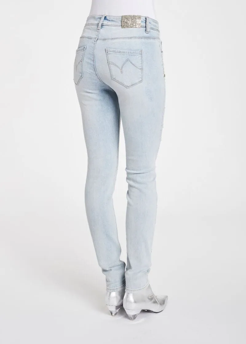 Jeans skinny con strass