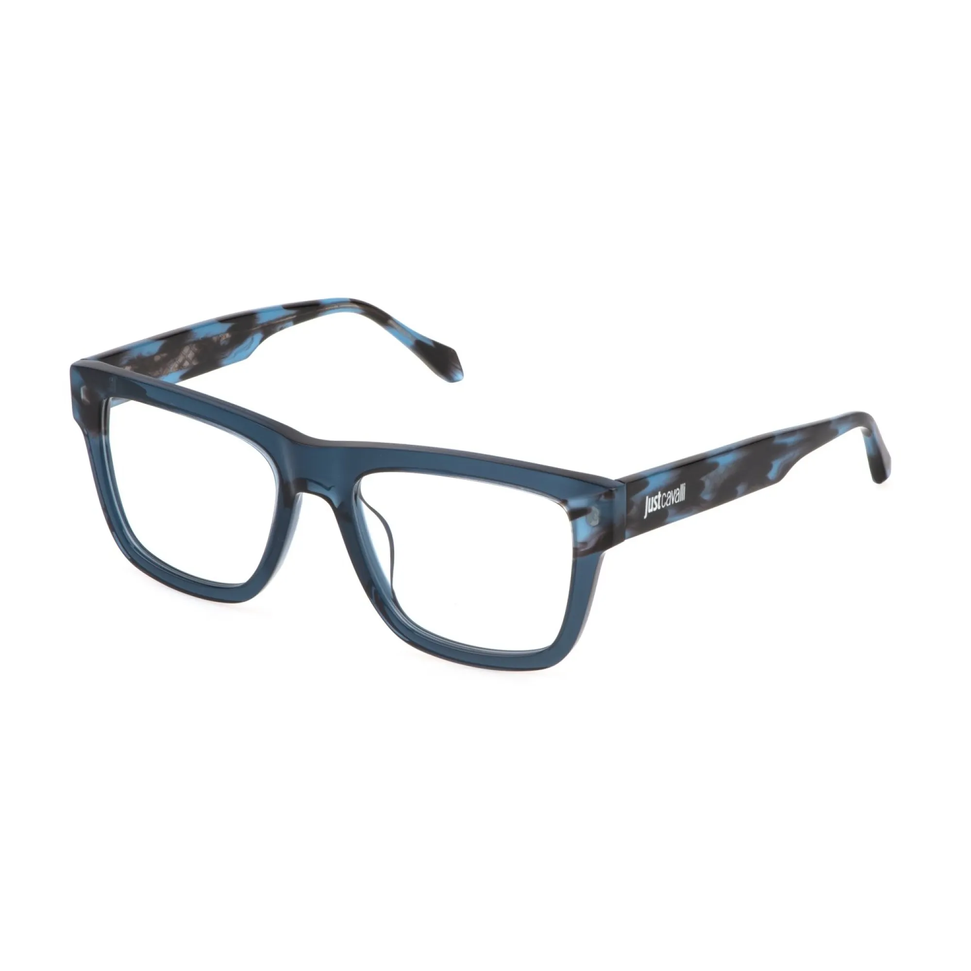   Just Cavalli VJC114V - 0W47 Blu Trasparente Lucido | Occhiale Da Vista Uomo 