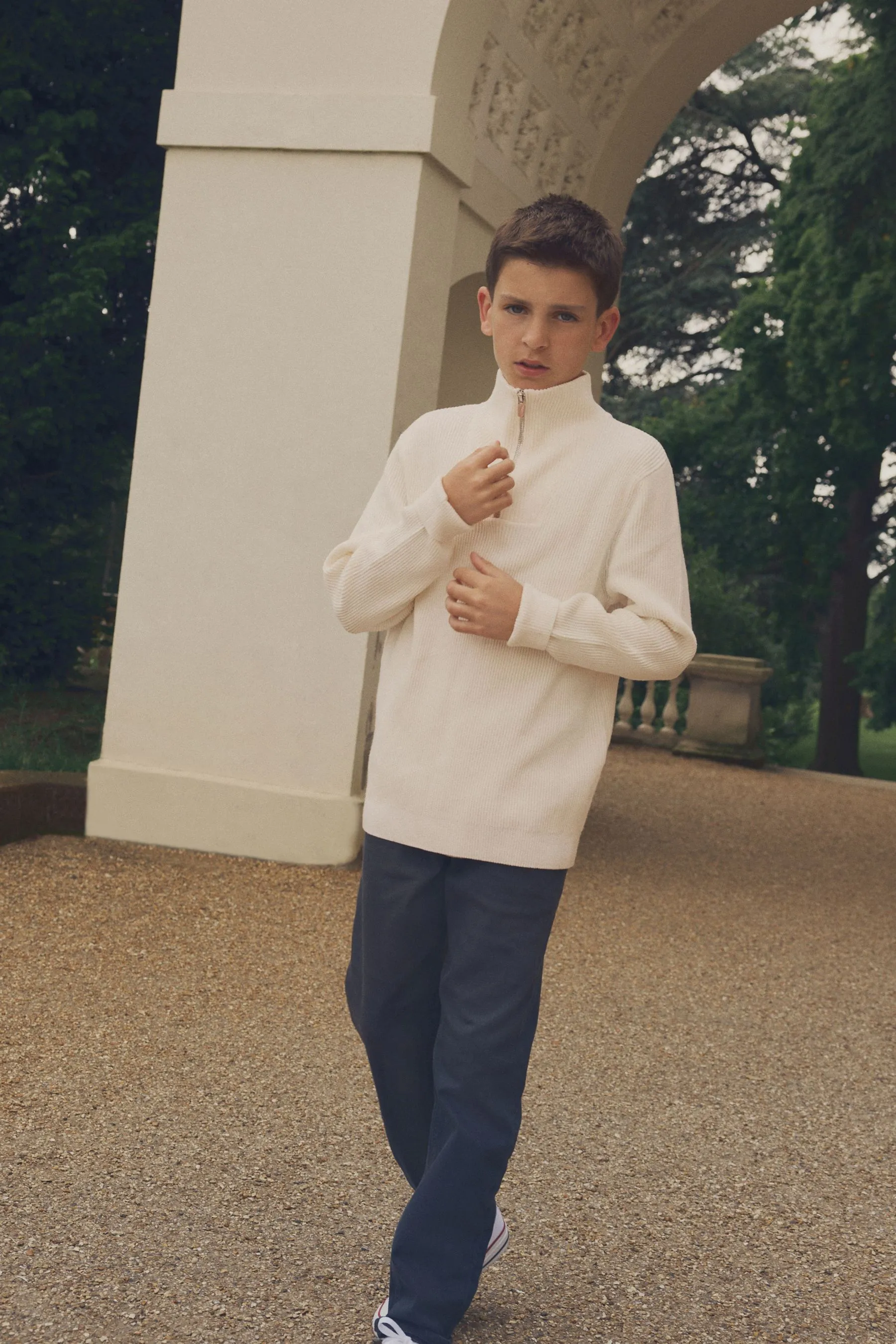 Knitted Zip Neck Jumper (3-16yrs)    