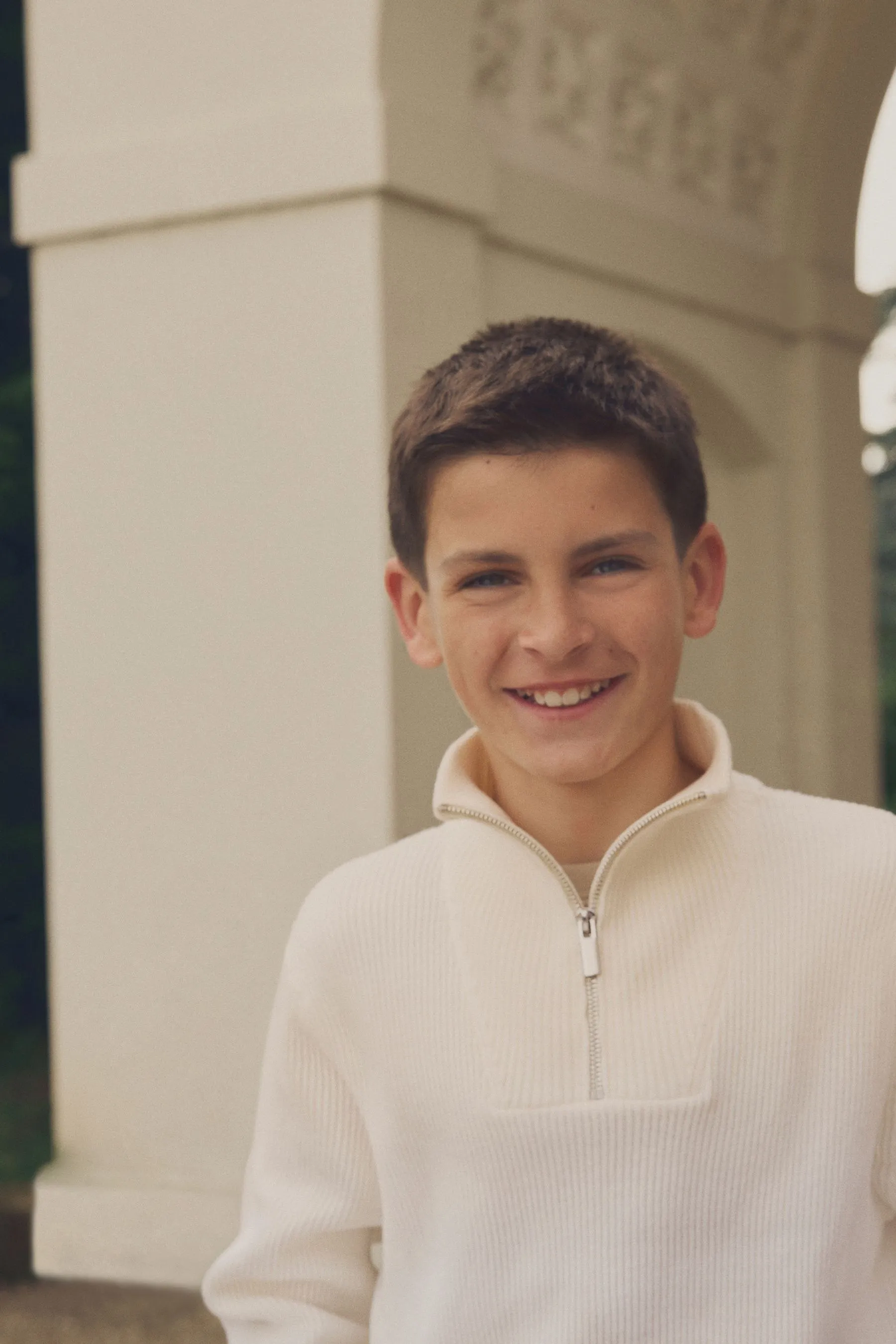 Knitted Zip Neck Jumper (3-16yrs)    