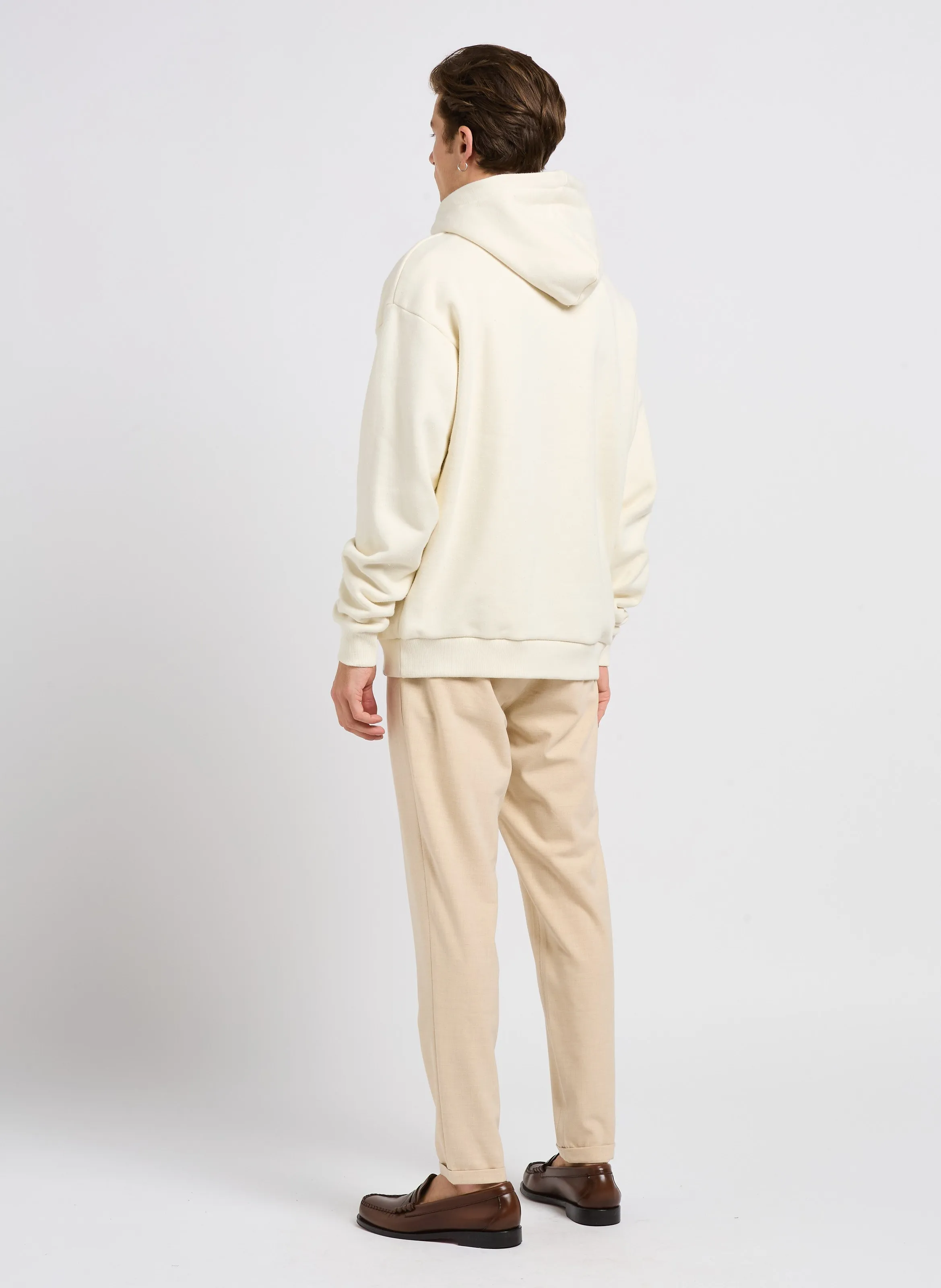  LES DEUX   DORIAN - Felpa con cappuccio stampata in cotone | Beige
