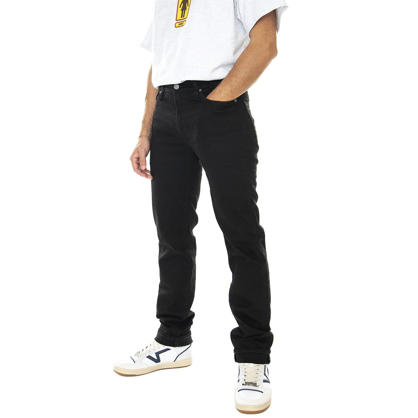 Levis 511 Slim Fit Nightshine - Pantaloni Denim Jeans Uomo Neri    
