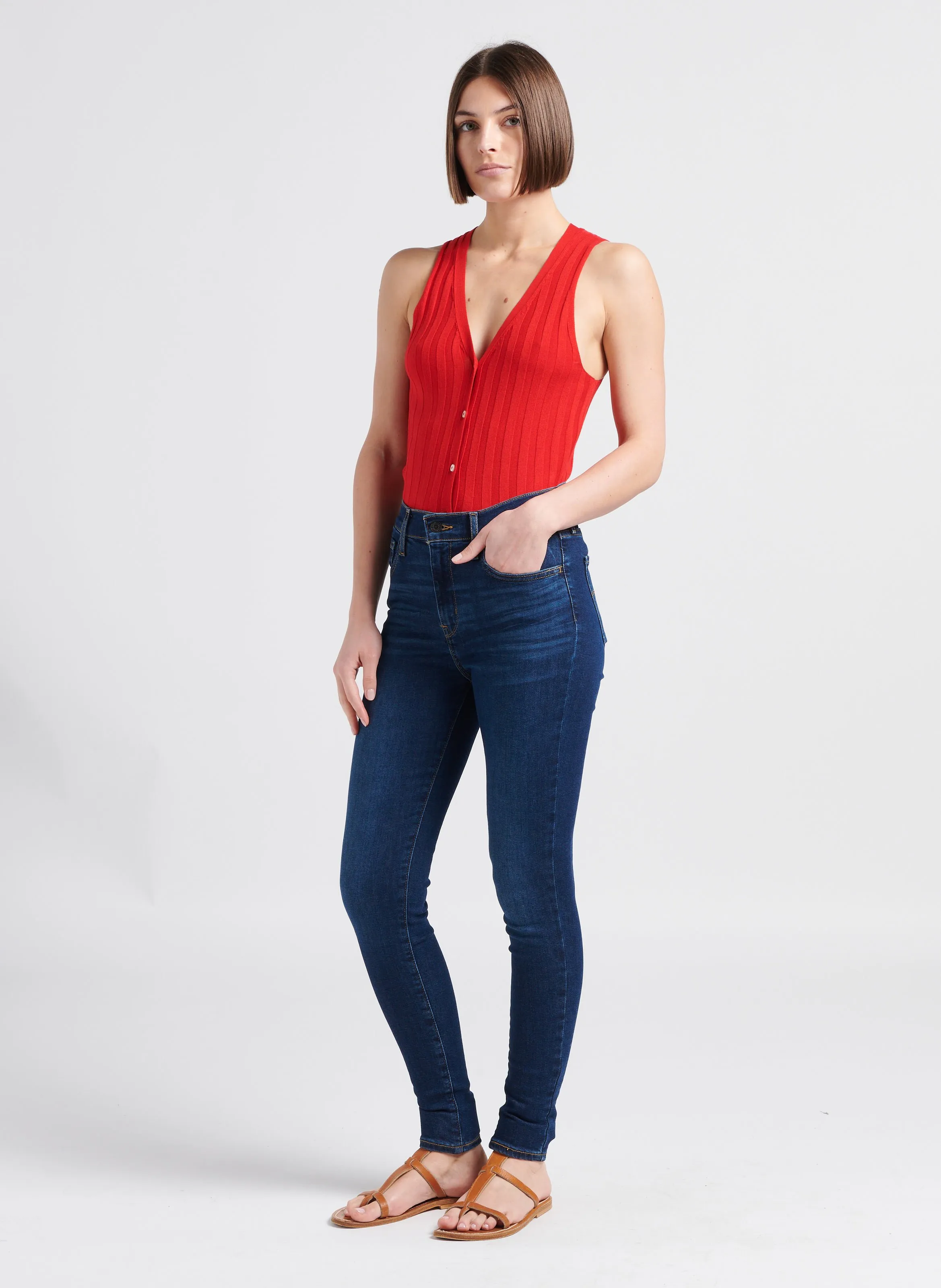  LEVI'S   720 HIRISE SUPER SKINNY - Jeans skinny a vita alta in misto cotone | Jeans slavati