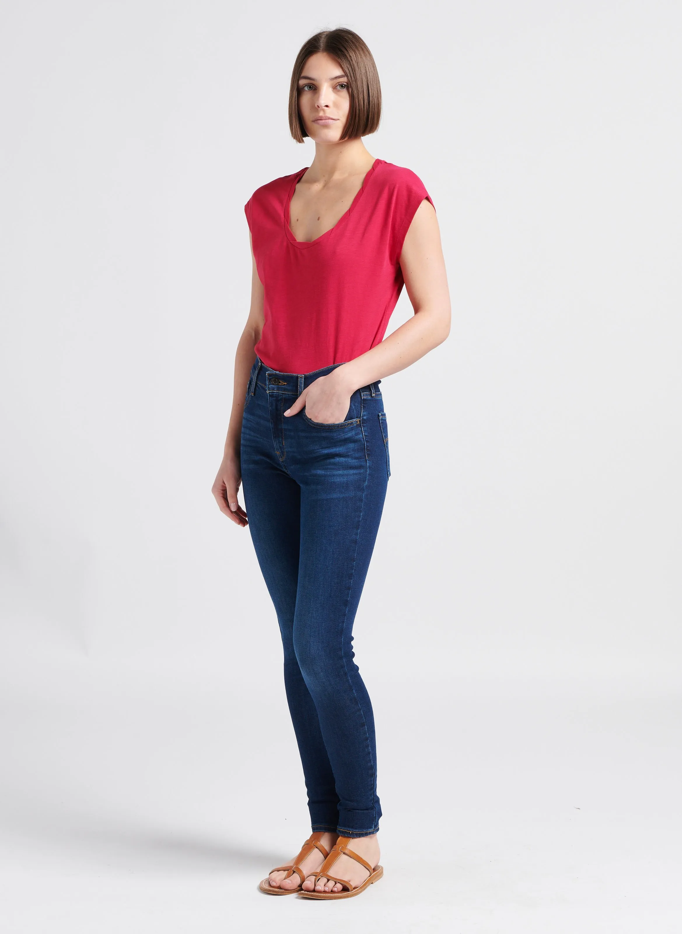  LEVI'S   720 HIRISE SUPER SKINNY - Jeans skinny a vita alta in misto cotone | Jeans slavati