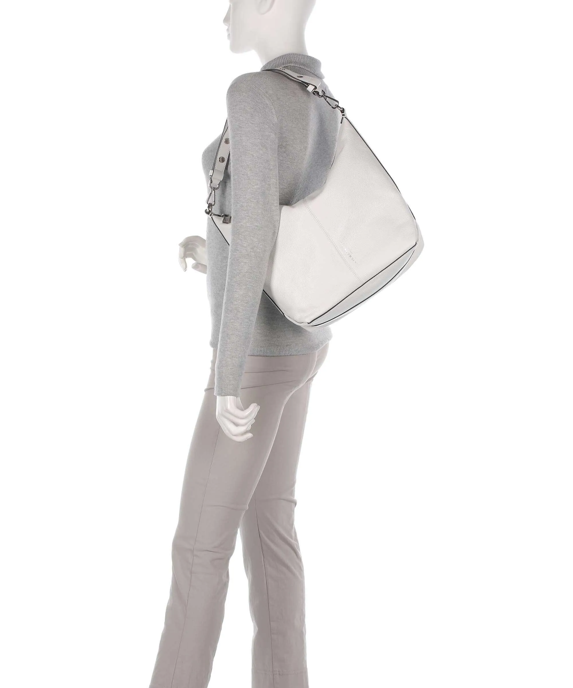  Liebeskind Paris 4 Small Pebble M Borsa hobo pelle di vacchetta grana bianco  