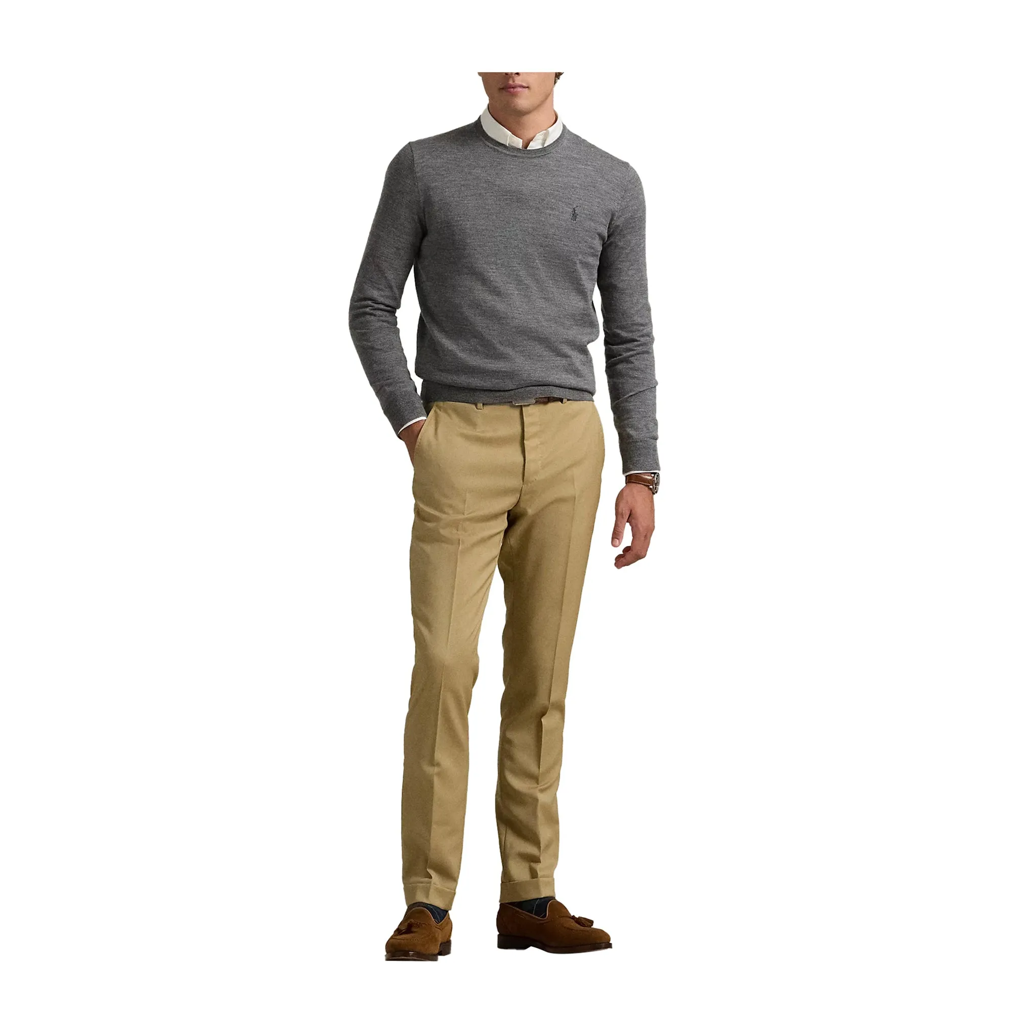 Maglia Uomo Grigia slim in lana