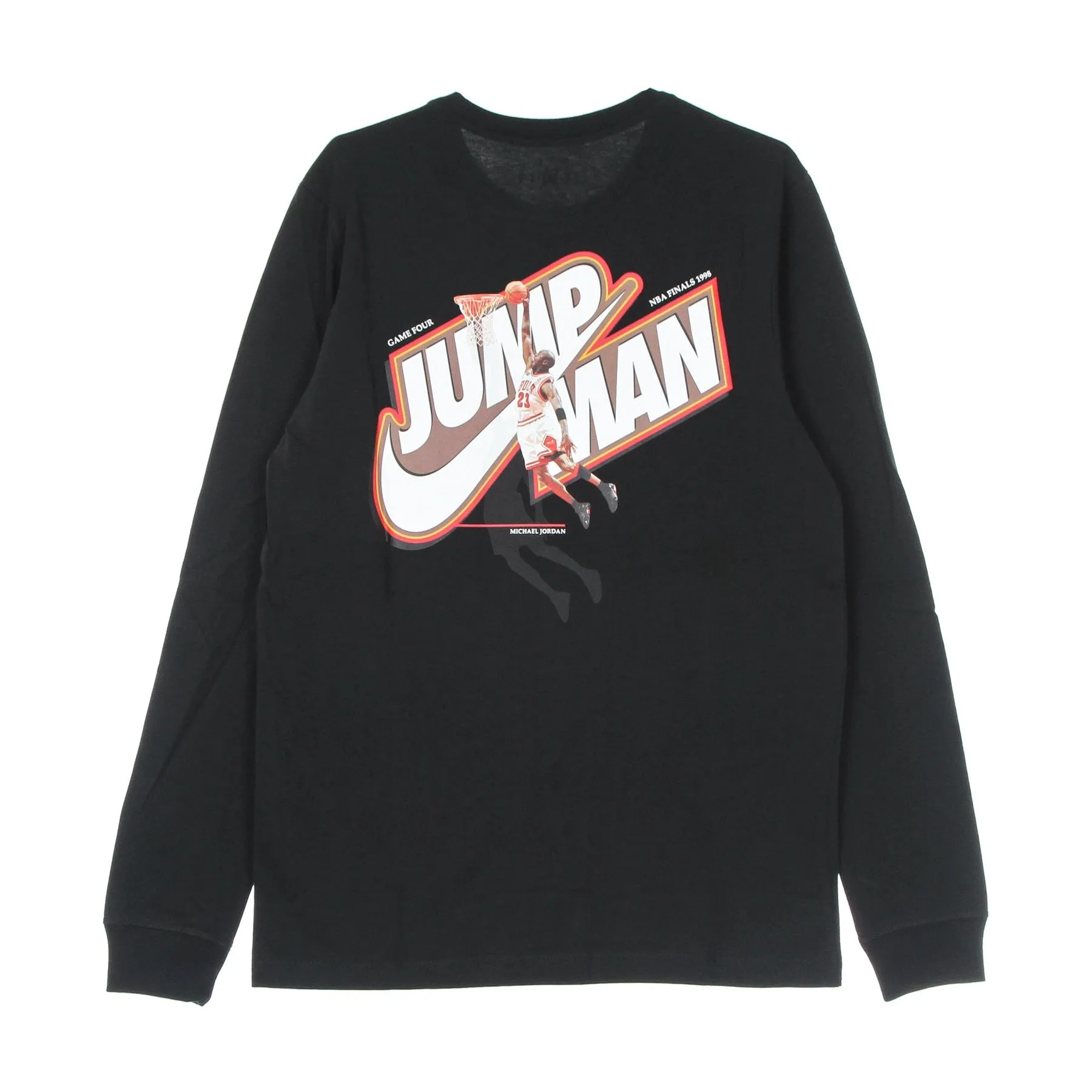 Maglietta Manica Lunga Uomo Jumpman L/s Tee Black/chile Red