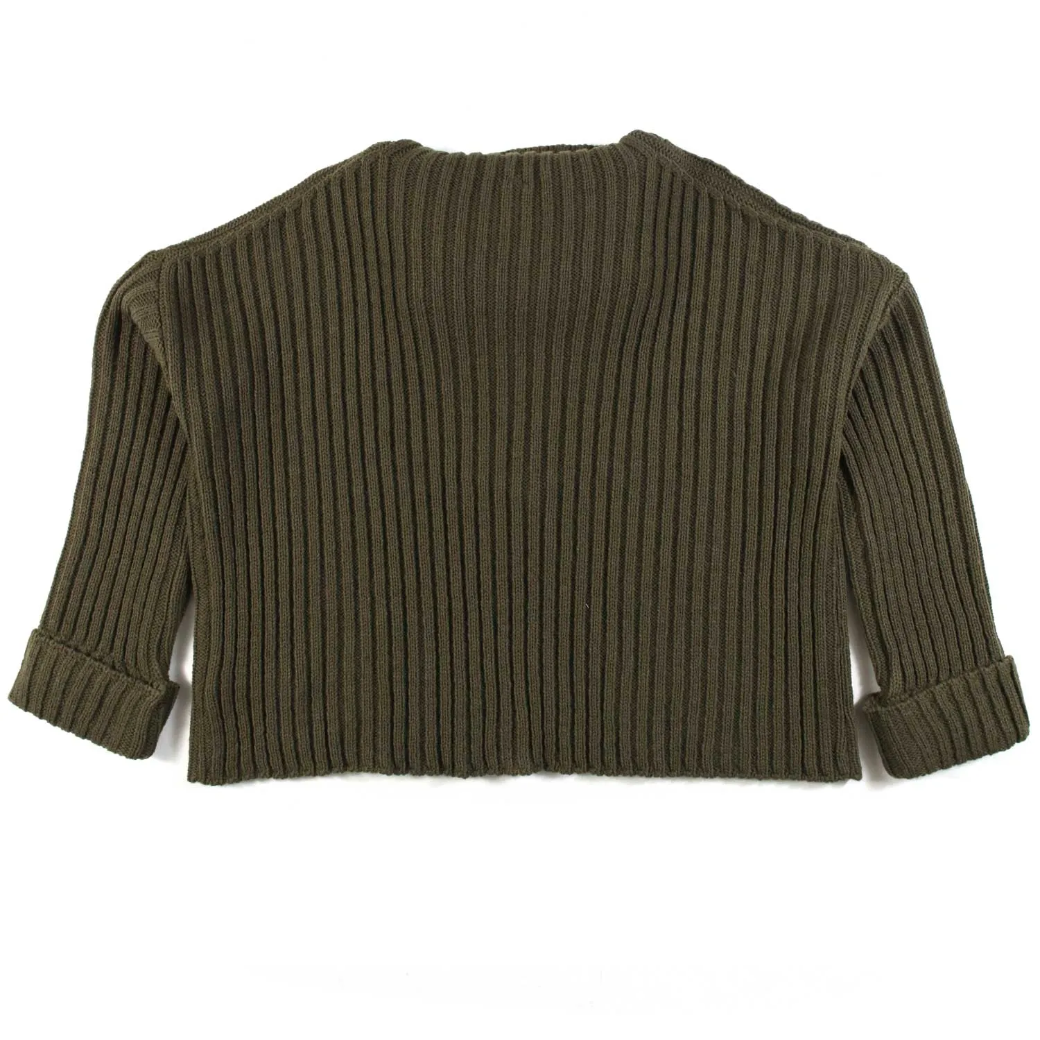 Maglione Dolcevita Cropped Verde Militare