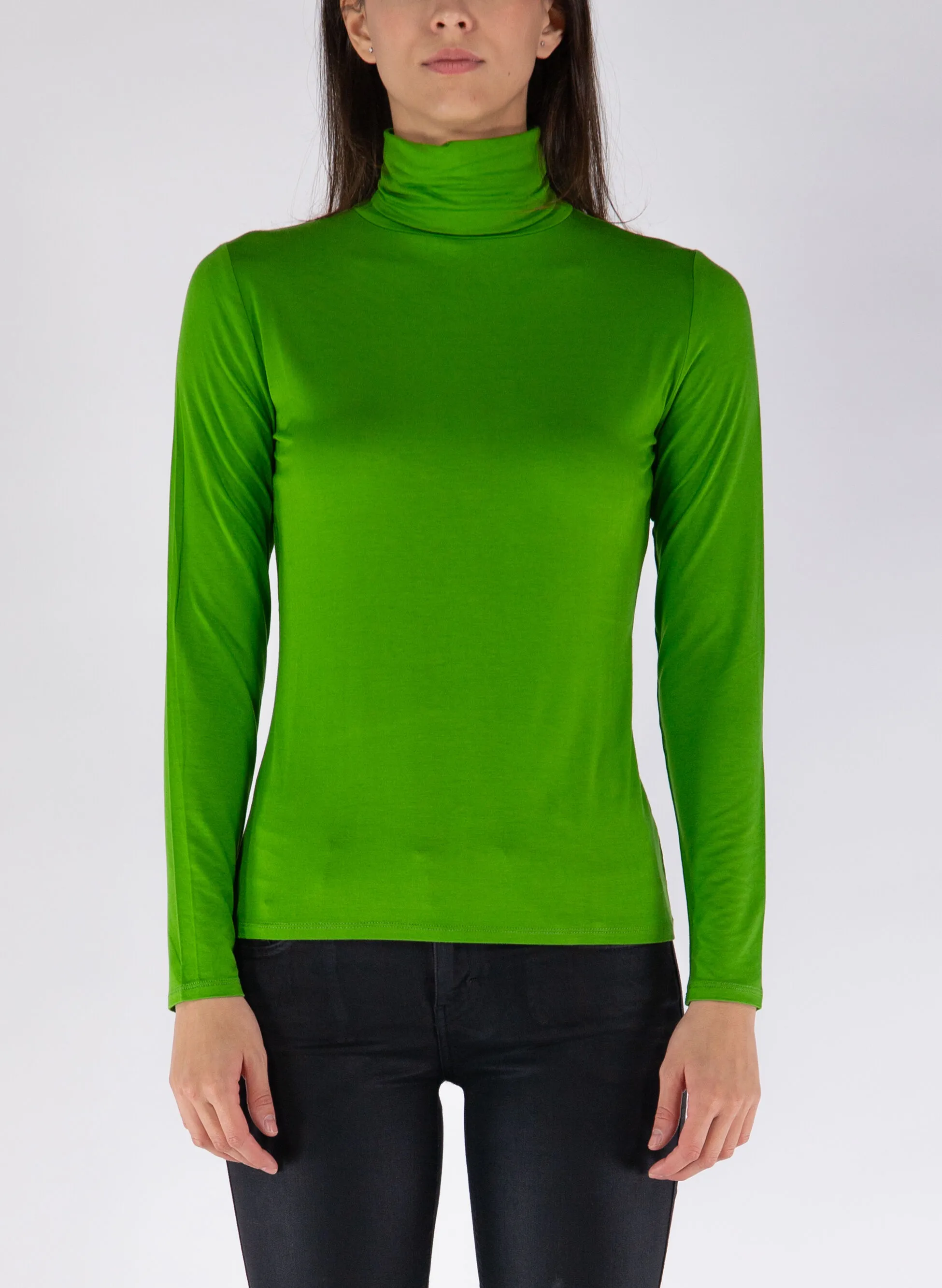 maglione dolcevita jersey viscosa