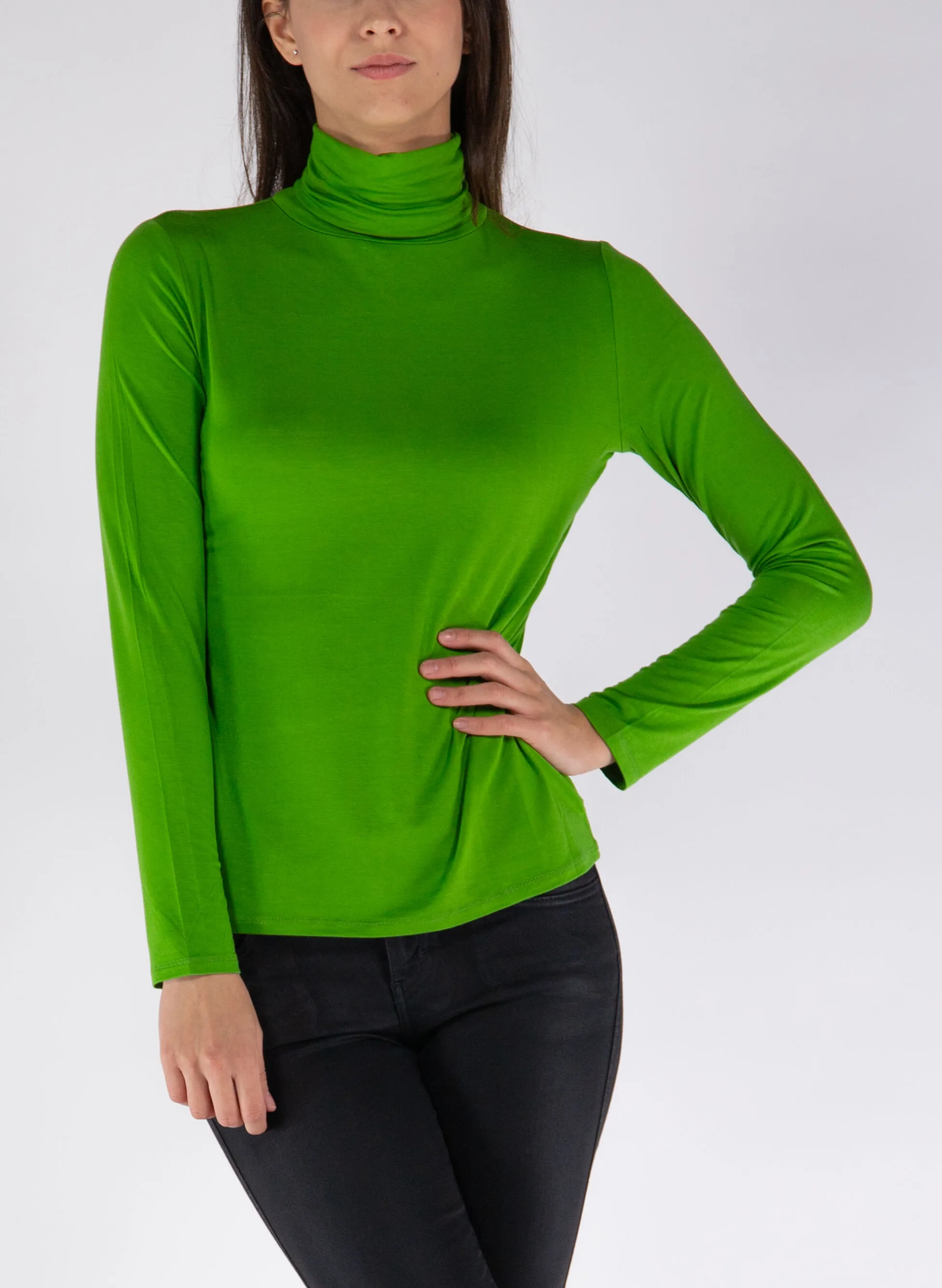 maglione dolcevita jersey viscosa