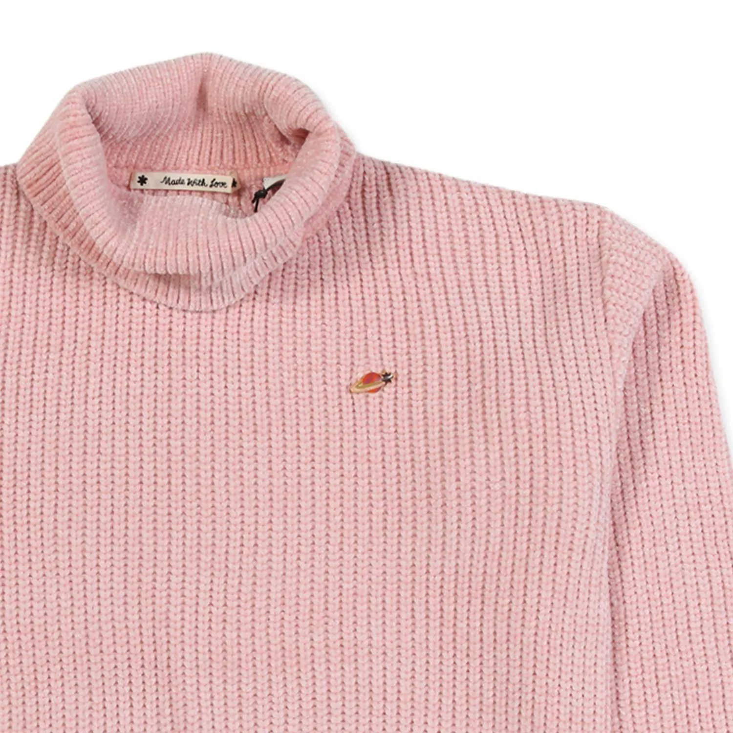 Maglione Dolcevita Rosa Bambina E Teenager