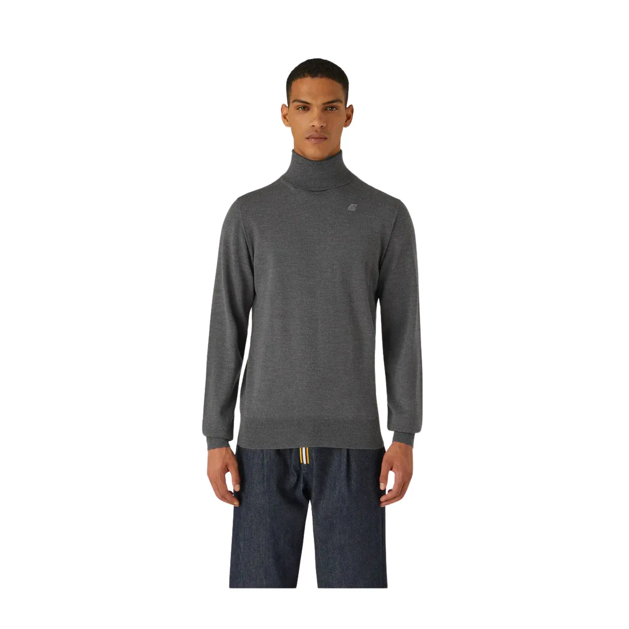 Maglione Uomo K-Way Henry Merino Grigio Scuro