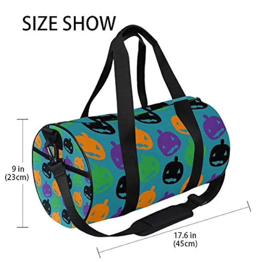 MALPLENA Zucche di Halloween variopinte Drum palestra borsone donne borsa da viaggio 215036693