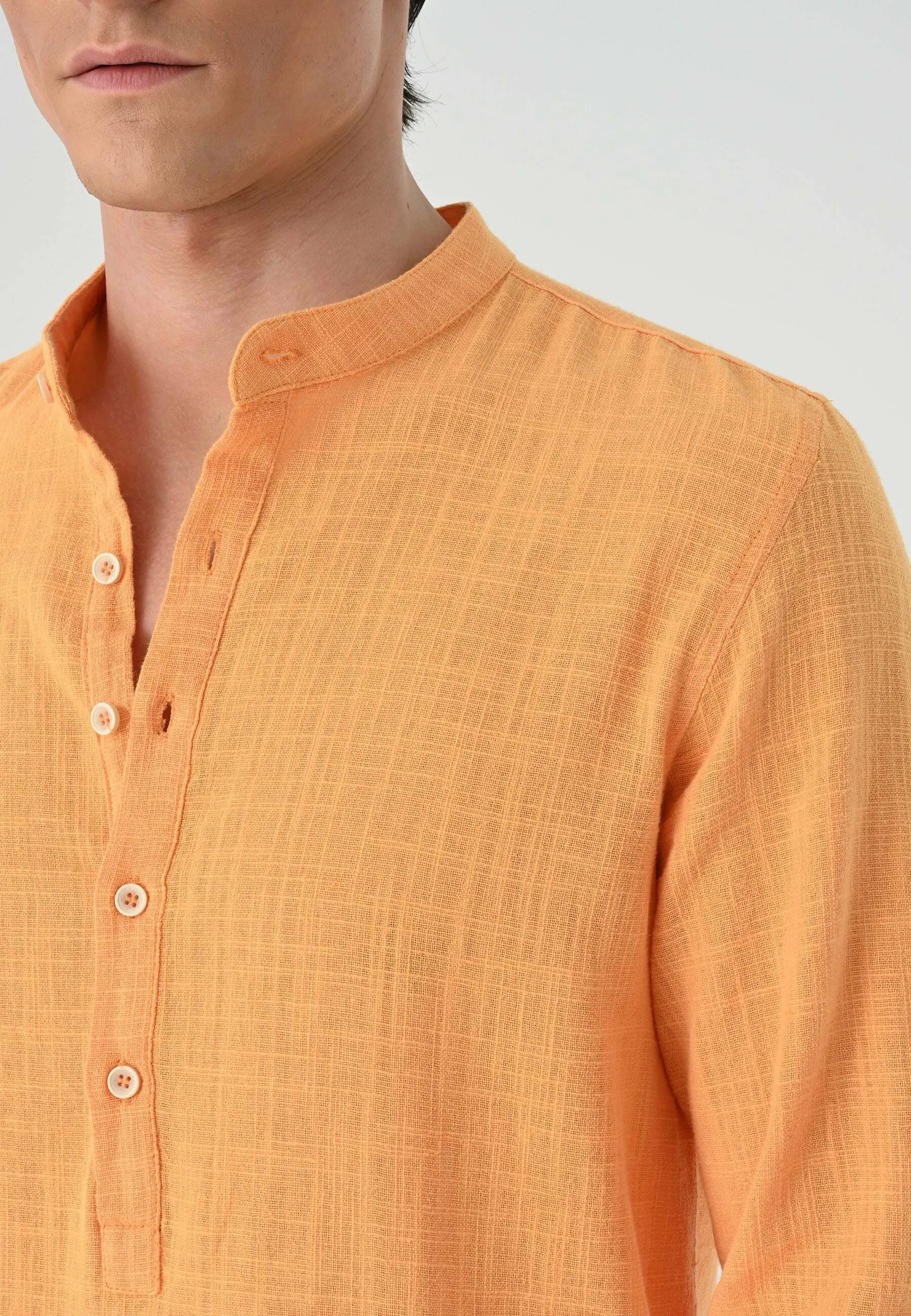 MANDARIN COLLAR LONG SLEEVE   - Camicia