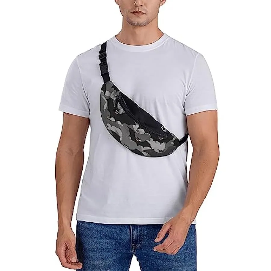Marsupio con stampa di pipistrelli di Halloween grigio marsupio, Nero , Taglia unica 147555578