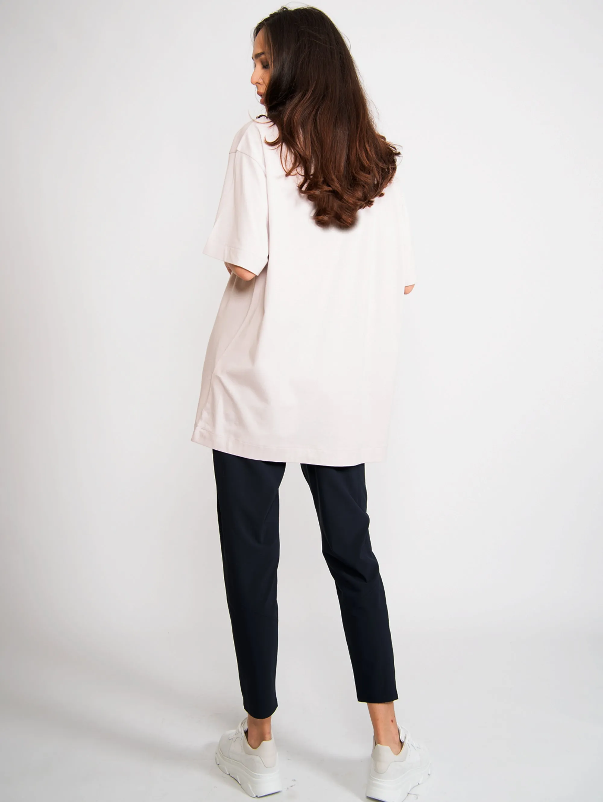 Maxi T-Shirt con Stampa Rosa