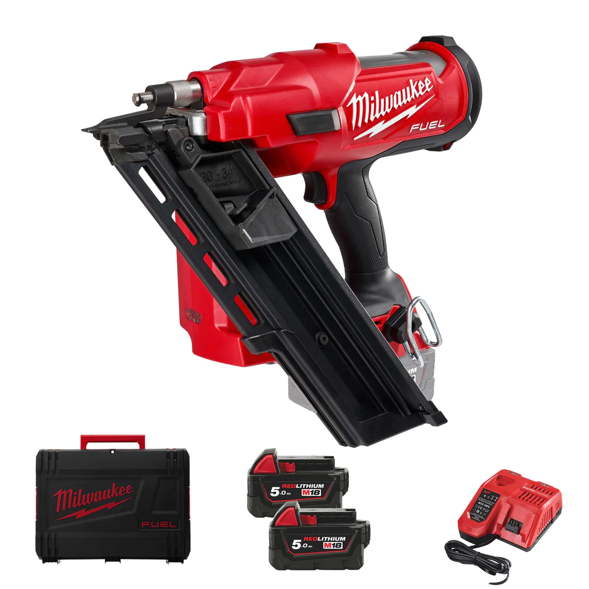 Milwaukee CHIODATRICE A BATTERIA 18V M18FNN-502C 18V 5AH COD. 4933471404 + 1 PACCO DI CHIODI OMAGGIO