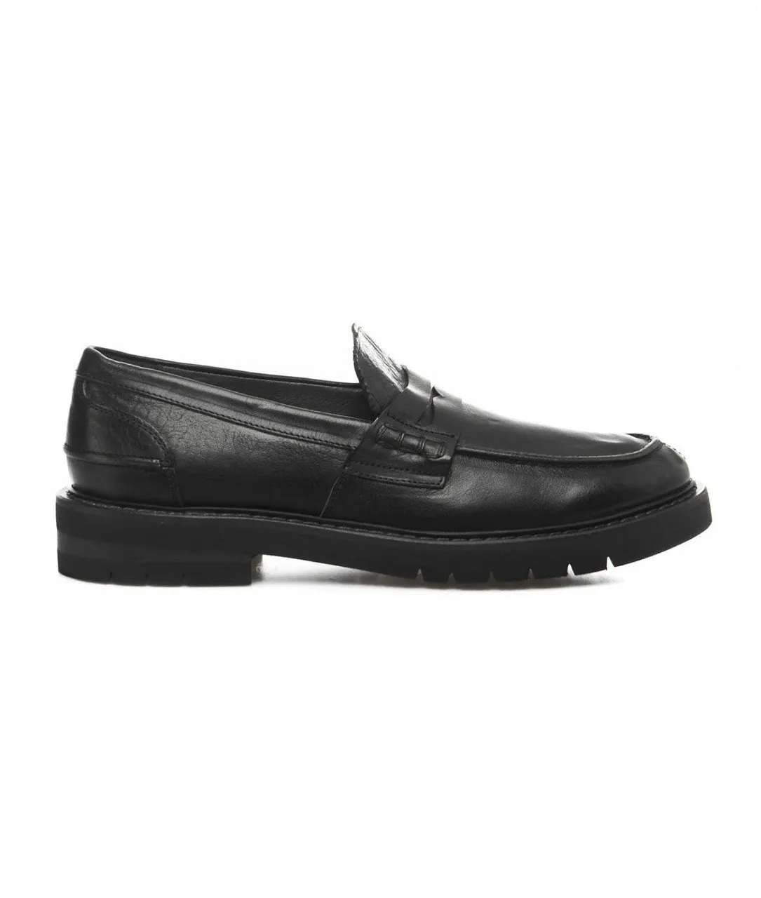 Mocassini in pelle nero nero