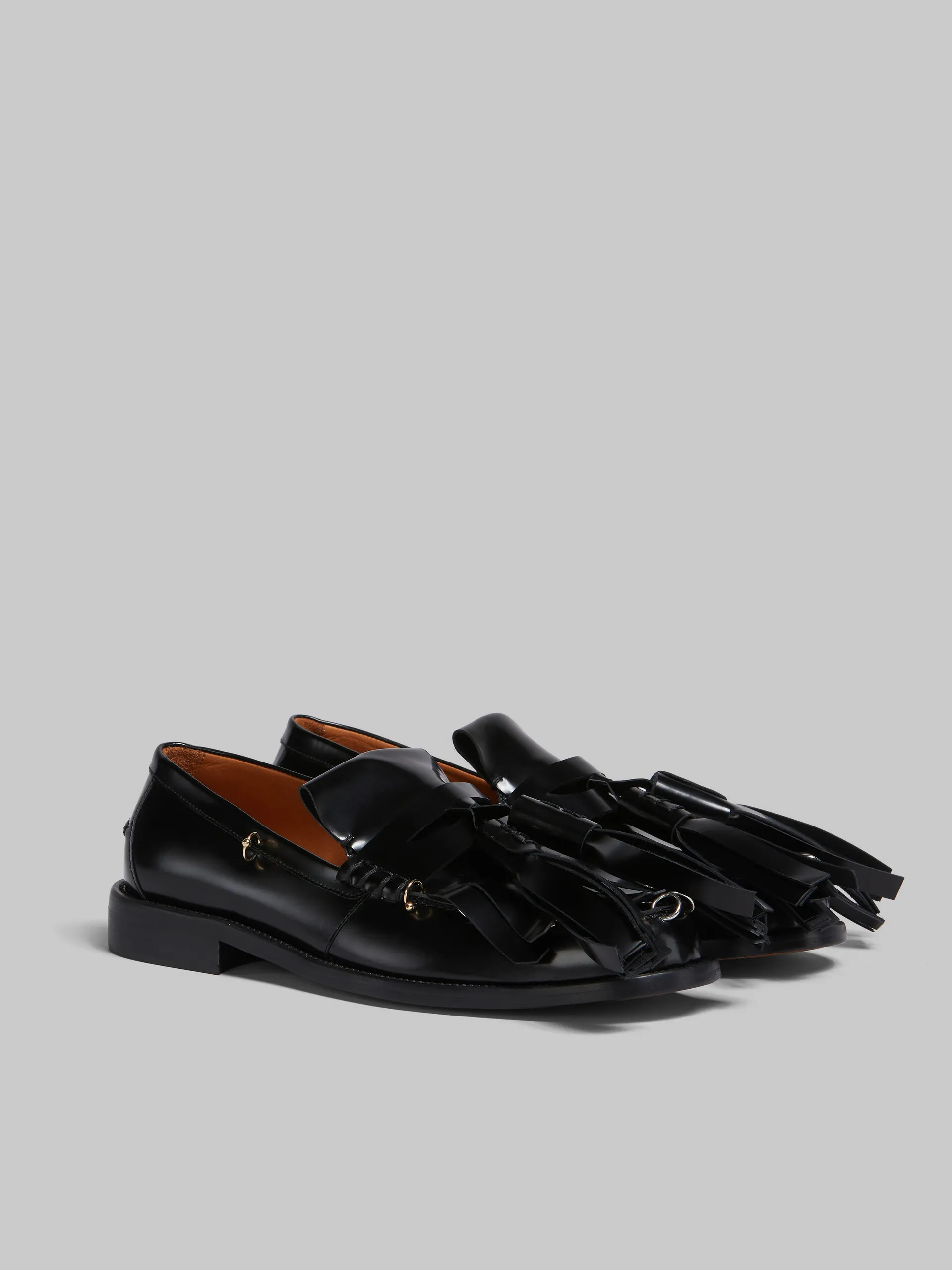 Mocassino Bambi in pelle nera con maxi nappine
