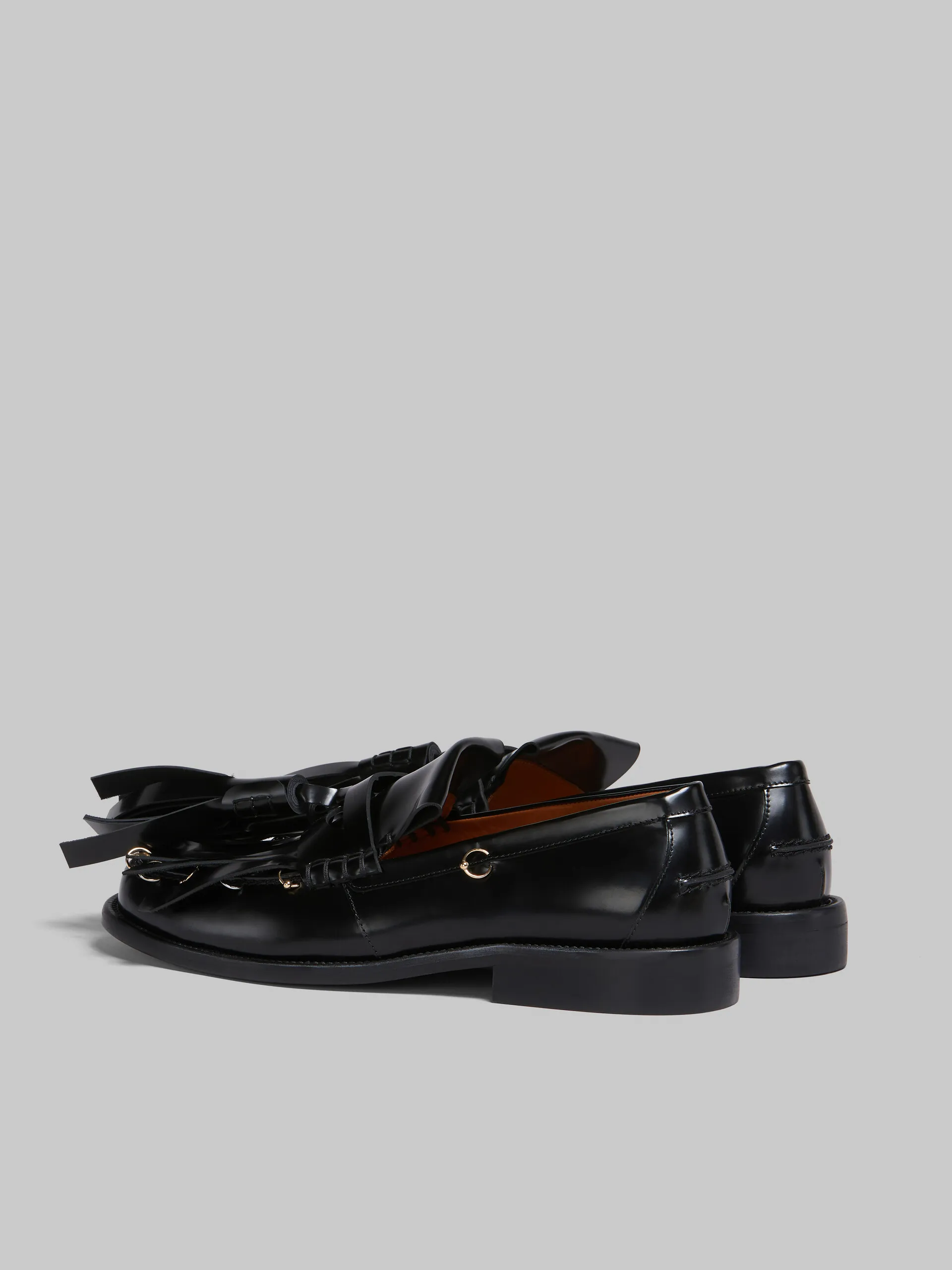 Mocassino Bambi in pelle nera con maxi nappine