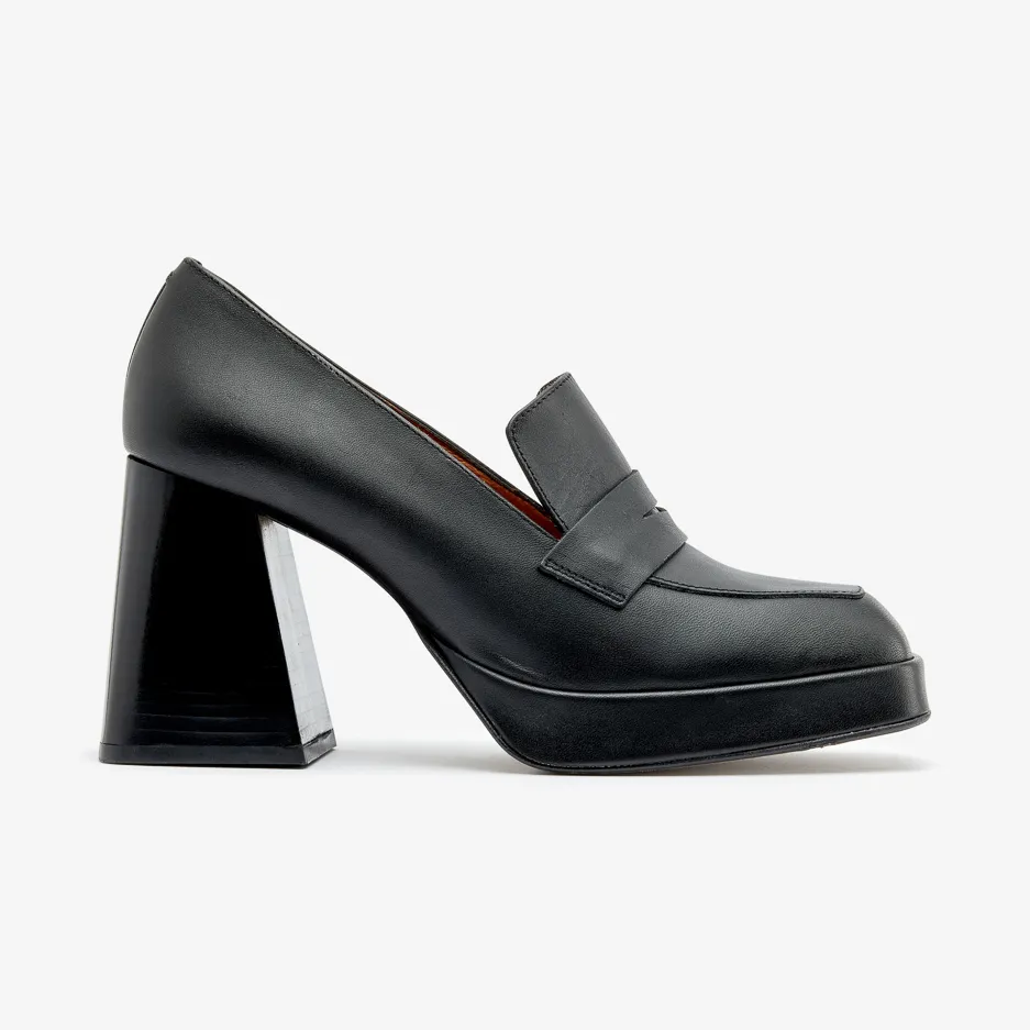 Mocassino Nero con Tacco