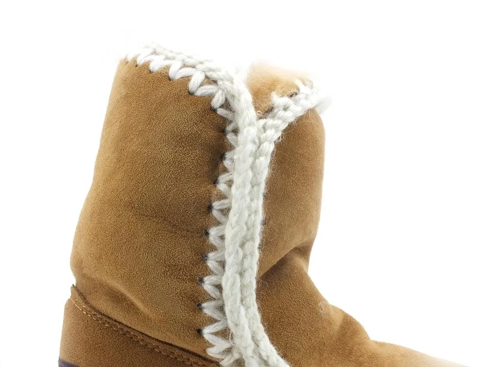 MOU Eskimo 24 With Croos Stitc Stivaletto Pelo Altro Tobacco MU.FW101023A