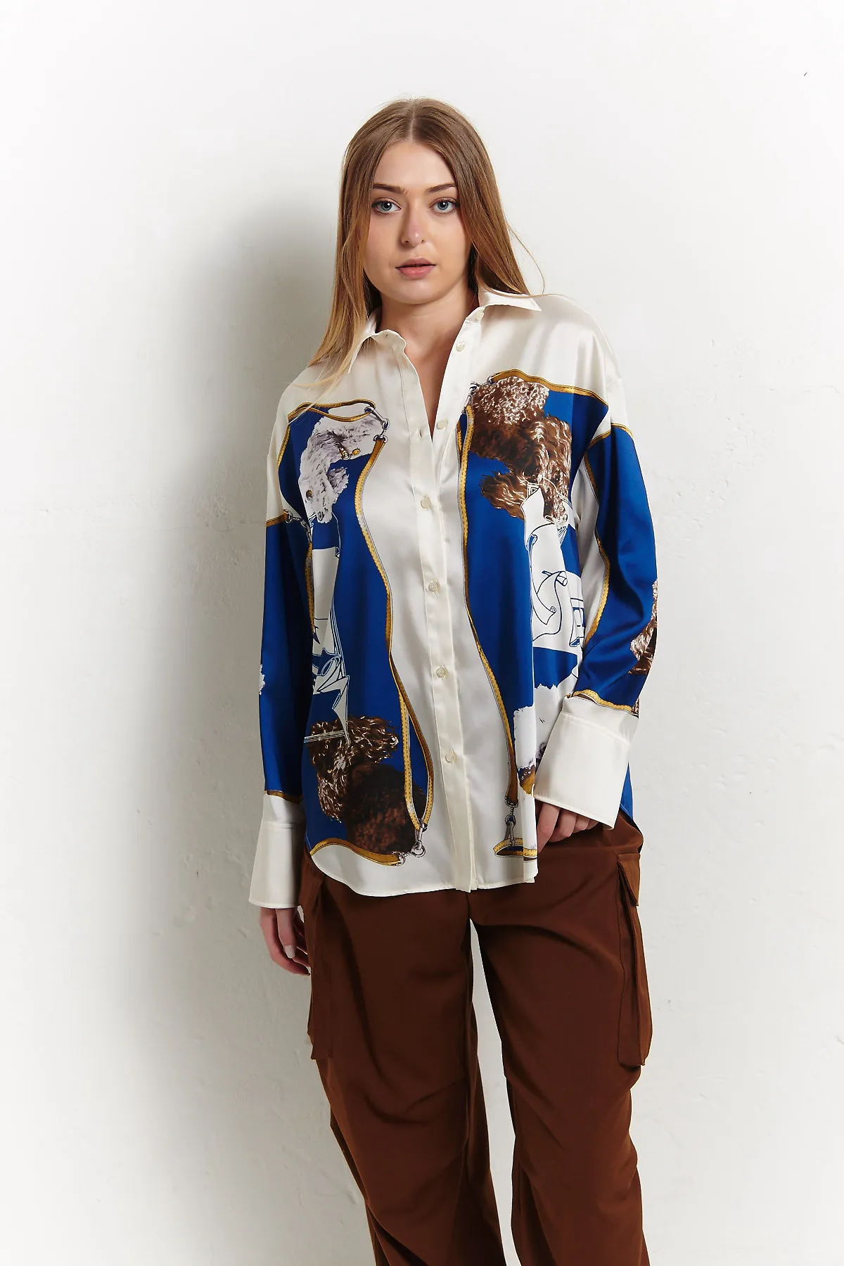 MSGM Camicia con stampa all-over della collaborazione “Lorenzo Longhi”