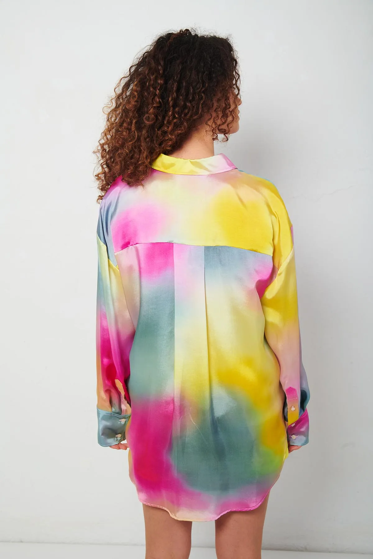 MSGM Camicia over Tie Dye in viscosa