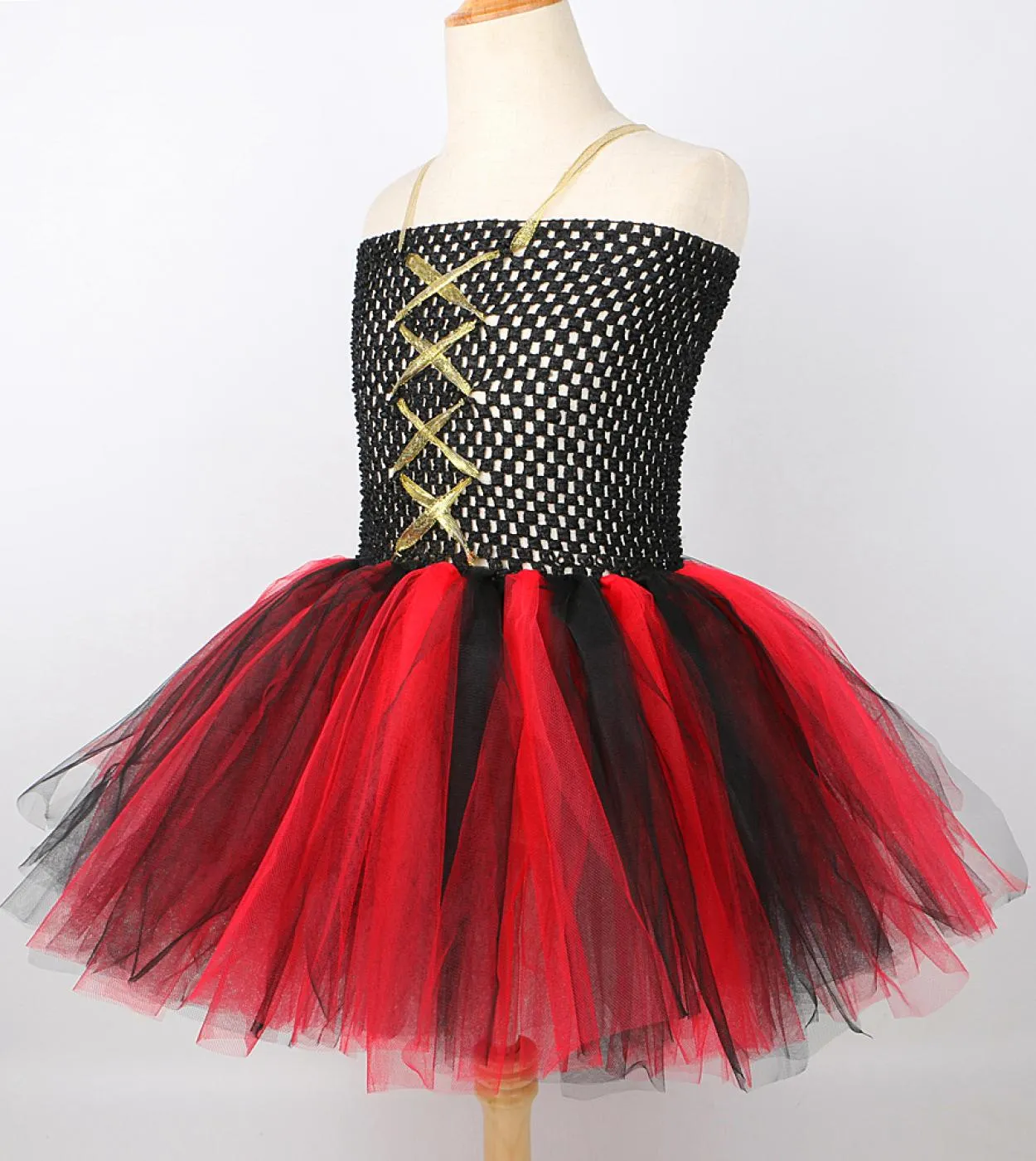 Neonate Pirate Tutu Dress For Kids Carnevale Costume di Halloween Princess Girl Cosplay Abiti con fazzoletto di teschio Bambino