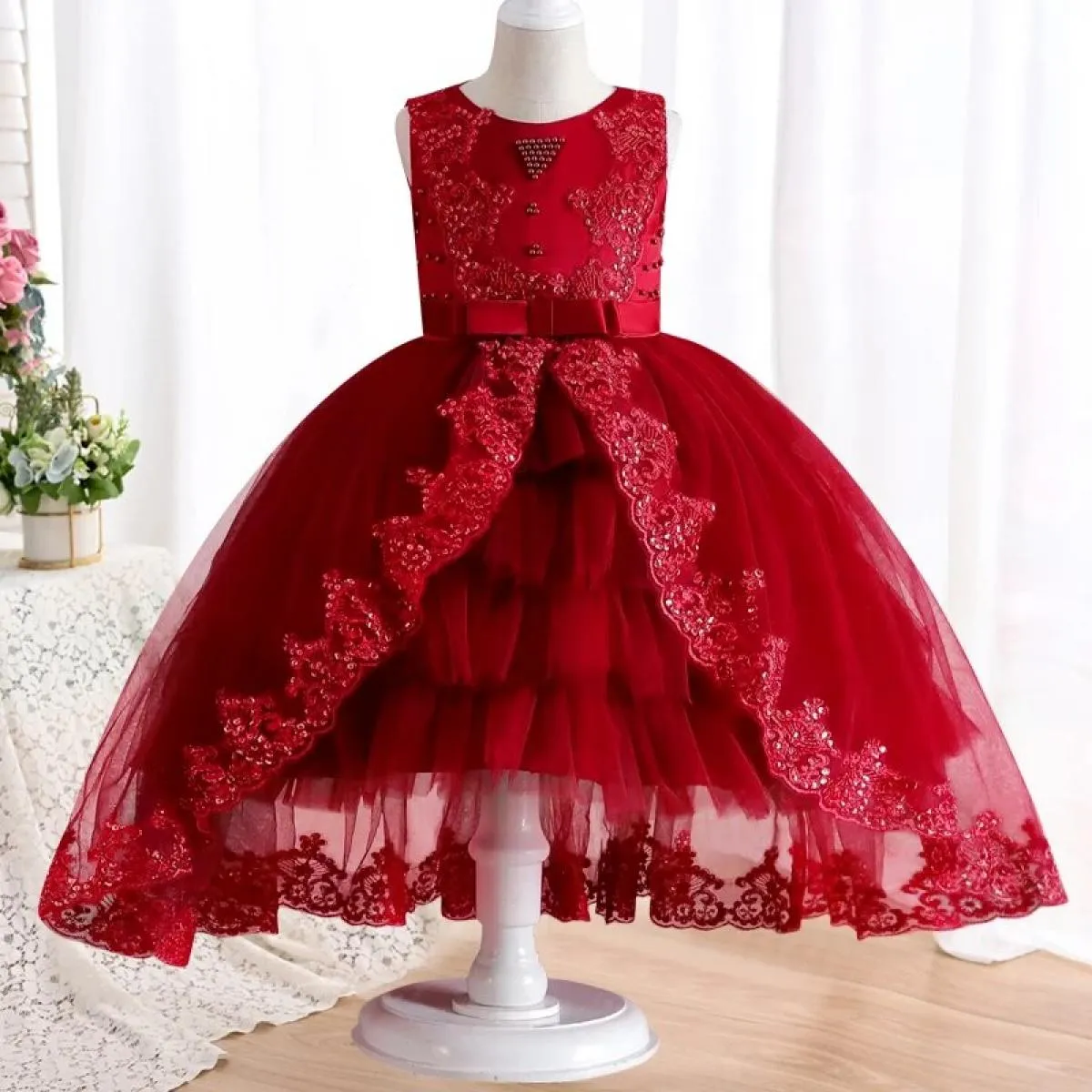 Nuovo vestito di Halloween per ragazze Splendido abito da sera con trascinamento per feste di ballo di Natale adatto per costume