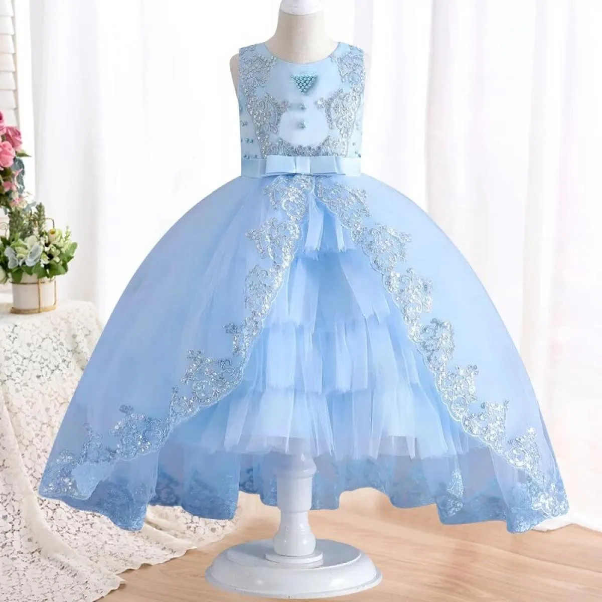 Nuovo vestito di Halloween per ragazze Splendido abito da sera con trascinamento per feste di ballo di Natale adatto per costume