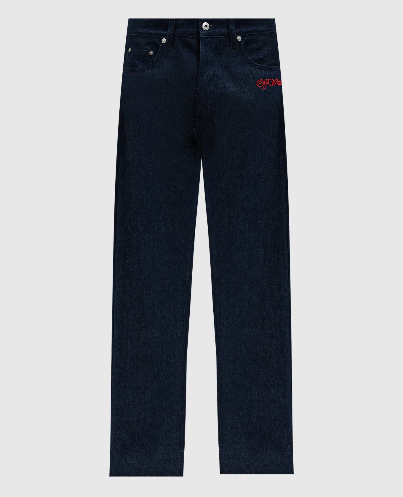 Off-White Jeans blu con ricamo logo OMYA138F24DEN002