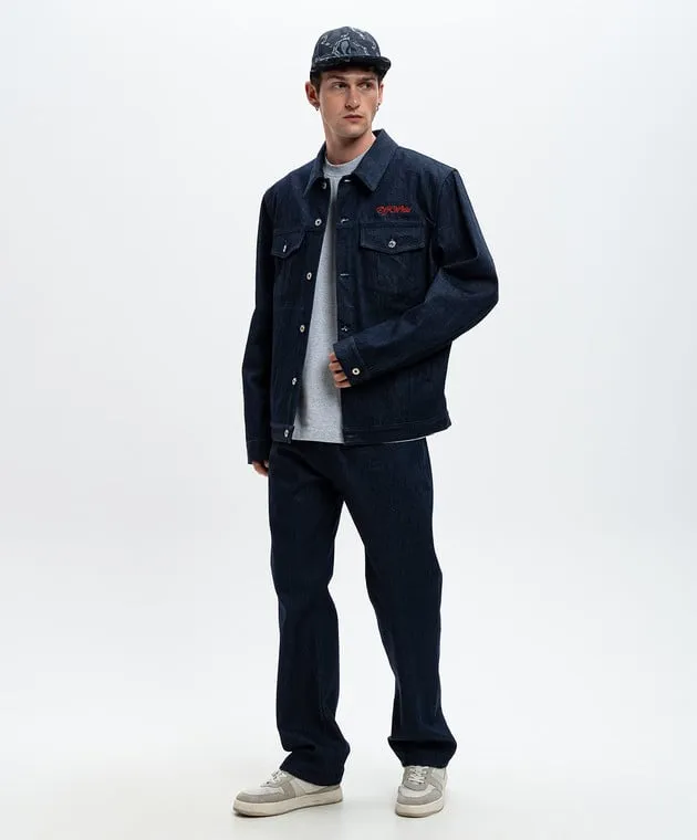 Off-White Jeans blu con ricamo logo OMYA138F24DEN002