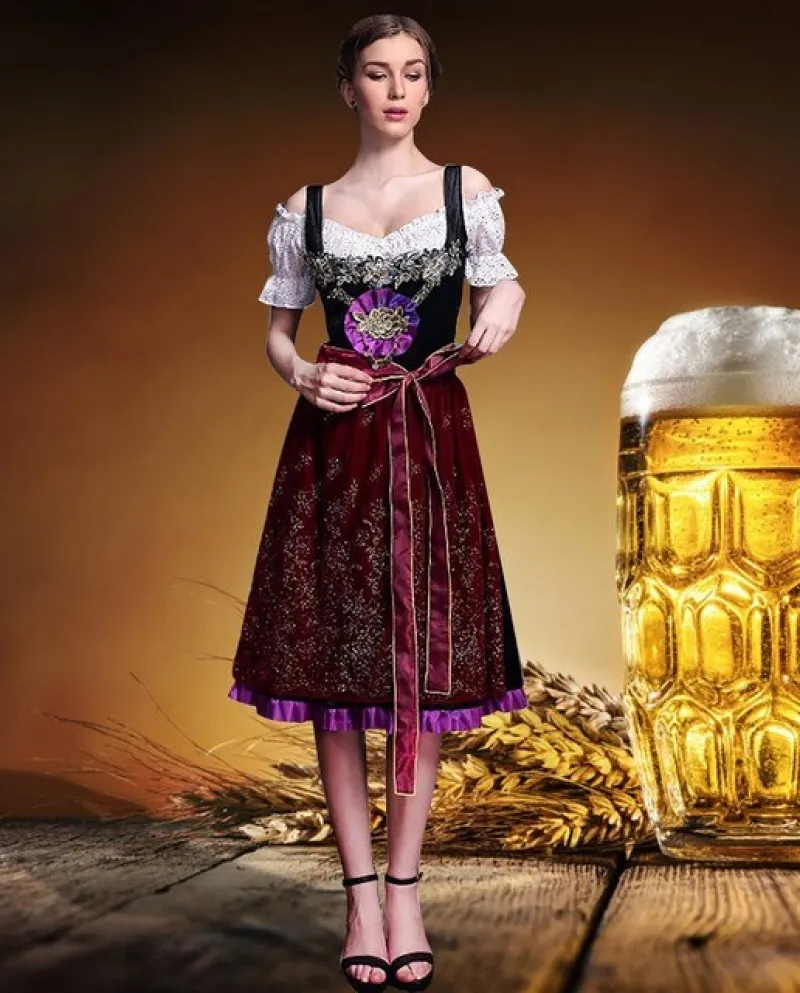 Oktoberfest Dress Halloween Party Dress Beer Girls Costume German Bavarian Beer Wench Carnival Waitress Outfits Dress Fo