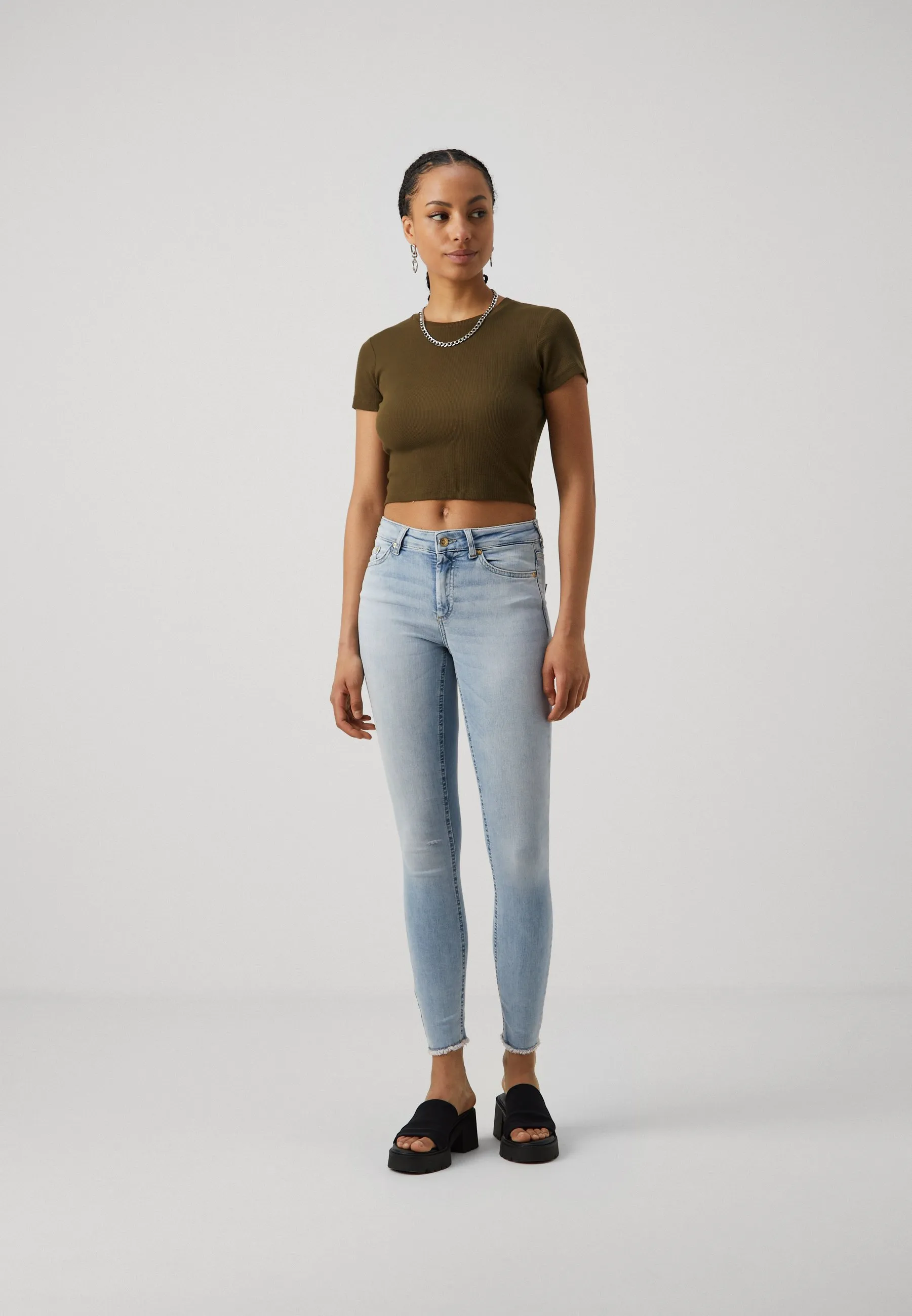 ONLBLUSH LIFE MID RAW - Jeans Skinny Fit