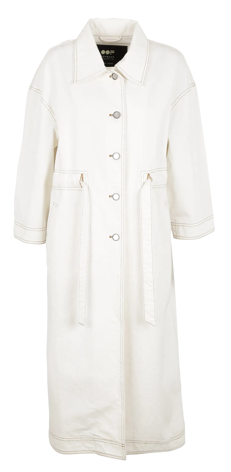  OOF   Trench collo classico in cotone bianco | Bianco