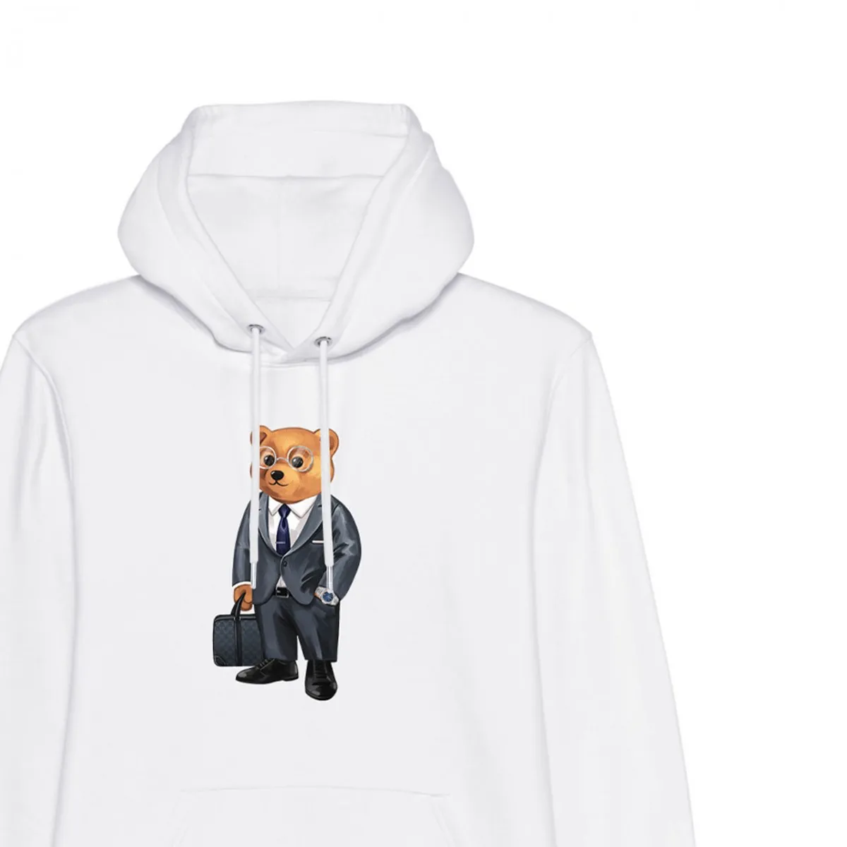 Organic Hoodie, Bianco