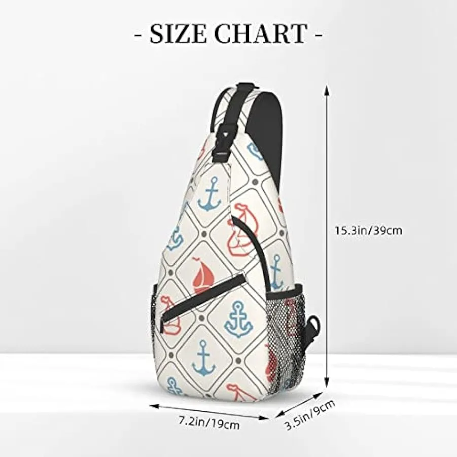 Oudrspo Borsa a tracolla con motivo ancore blu Borsa a tracolla Zaino da escursionismo Zaino a tracolla Borsa a tracolla per esc