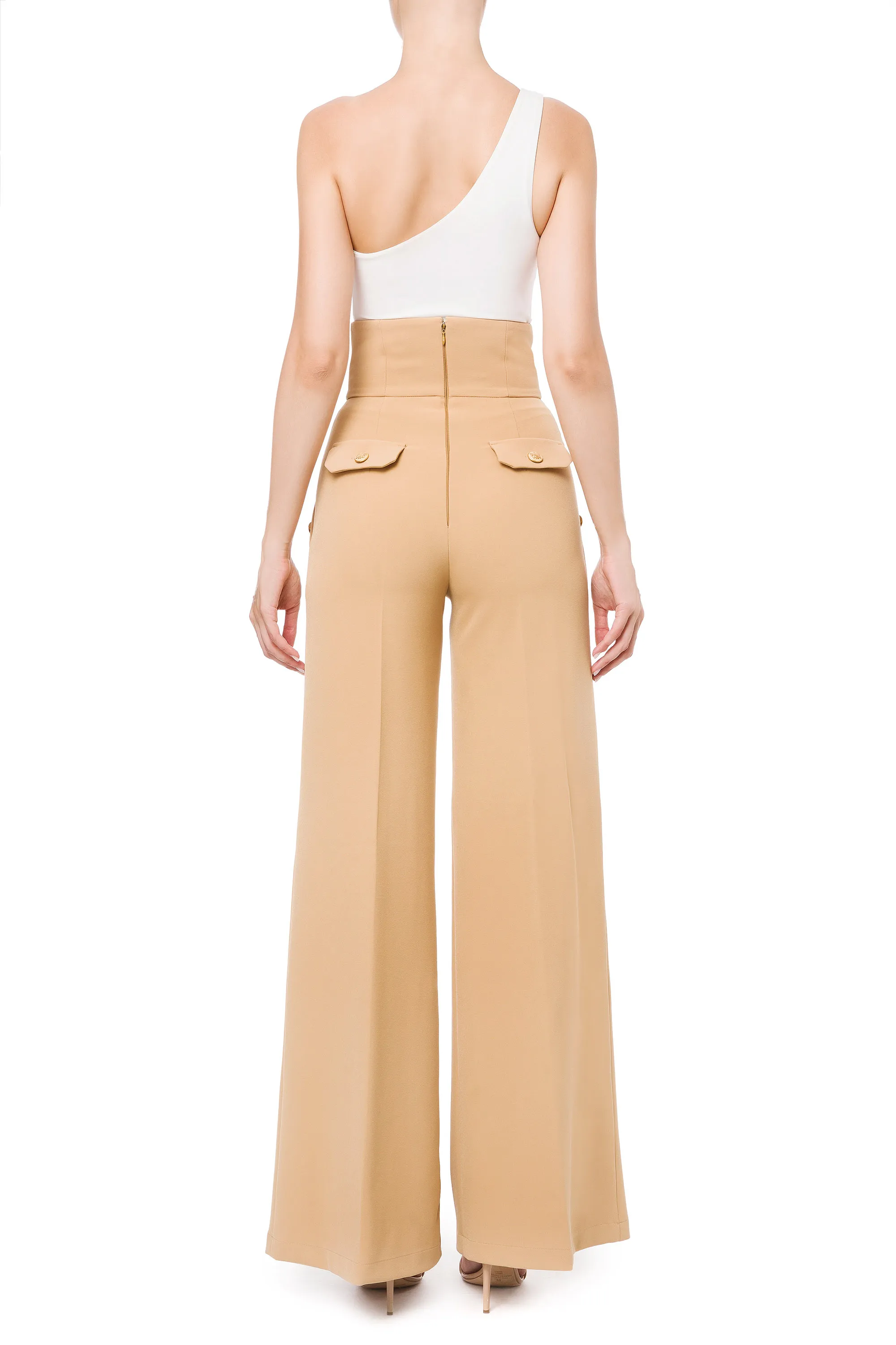 Pantalone a palazzo con bottoni gold