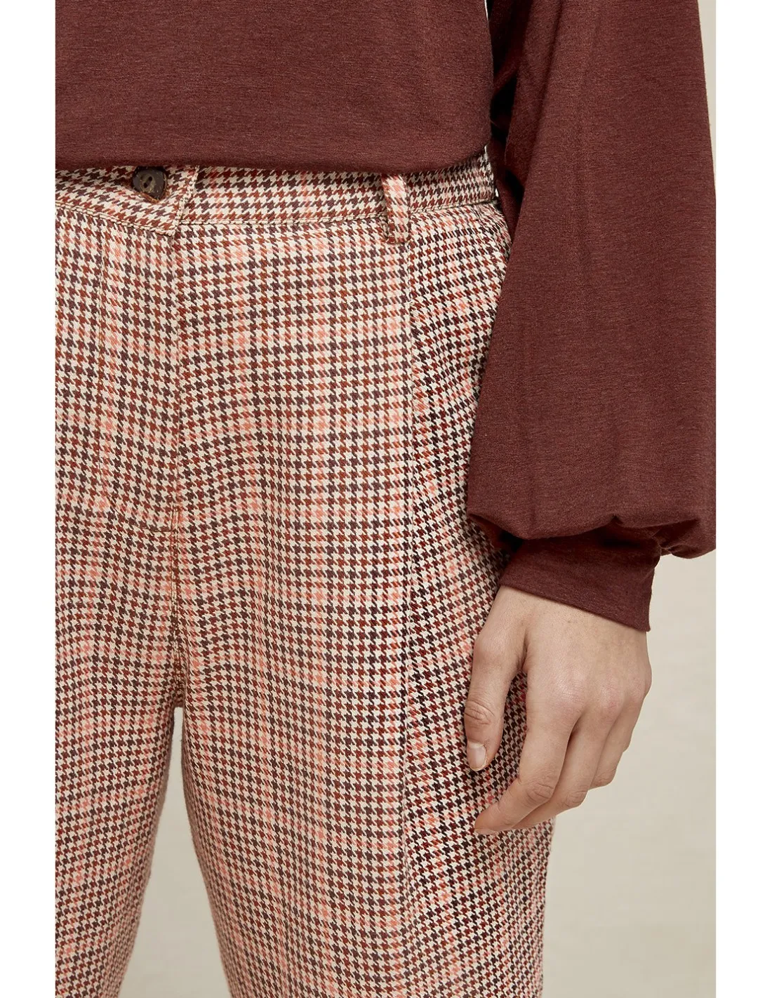 PANTALONE TARTAN IN COTONE BIOLOGICO "ANNIS"