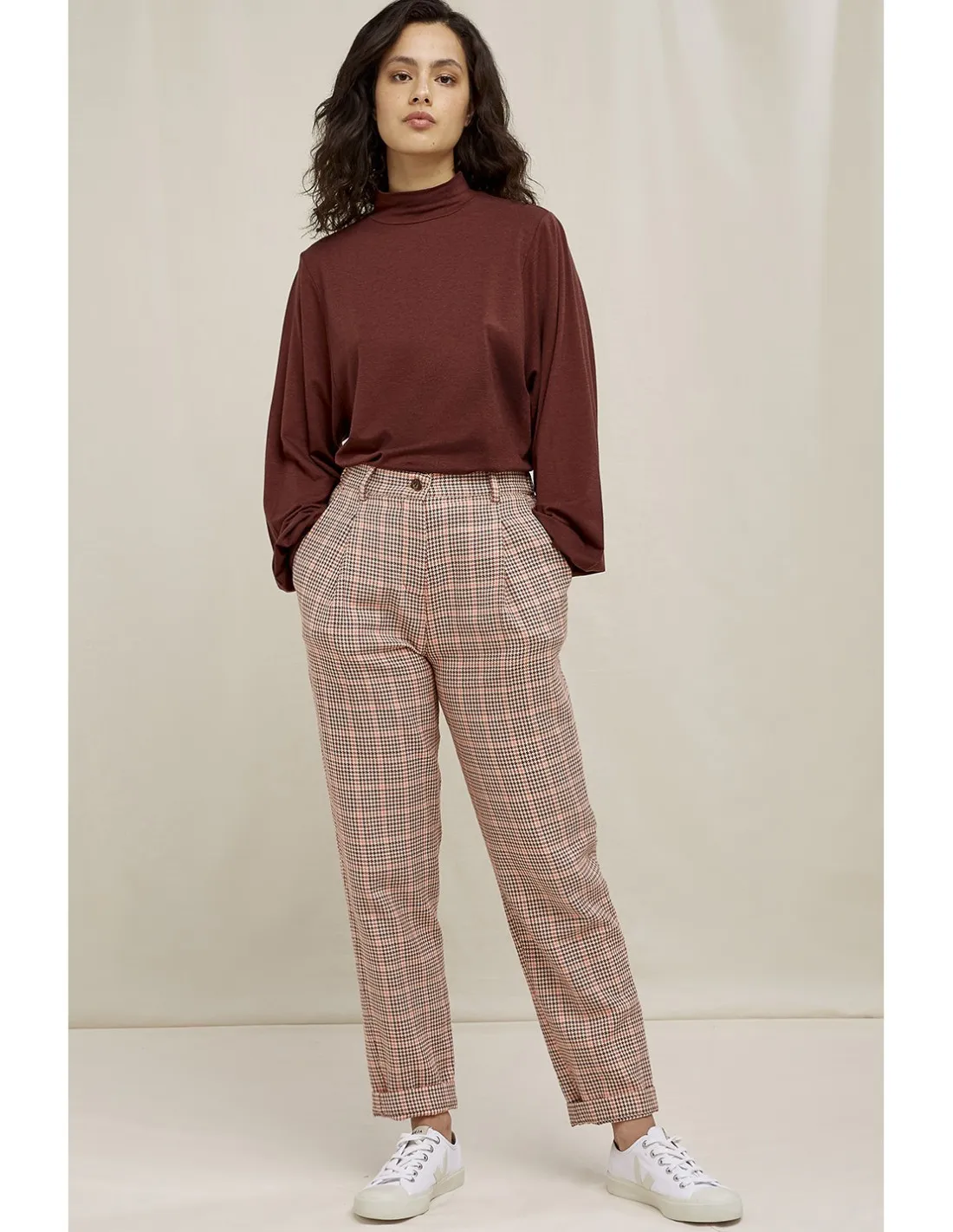 PANTALONE TARTAN IN COTONE BIOLOGICO "ANNIS"