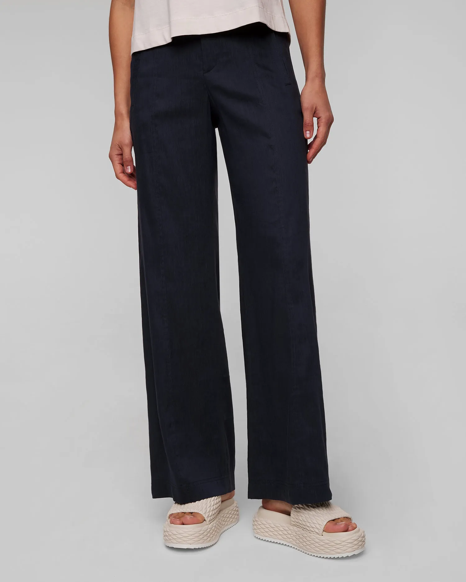 Pantaloni blu scuro con lino da donna BOGNER Rebel 16617884-464
