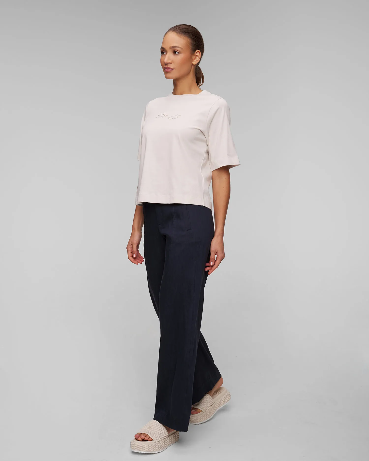 Pantaloni blu scuro con lino da donna BOGNER Rebel 16617884-464