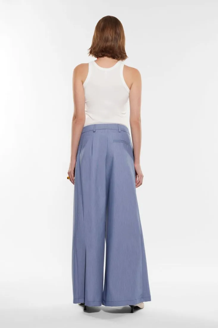 Pantaloni culotte fantasia mélange con pinces