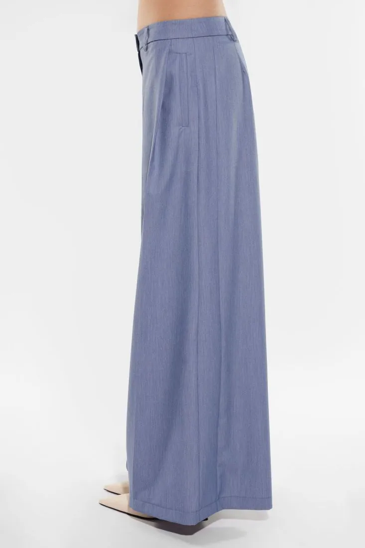 Pantaloni culotte fantasia mélange con pinces